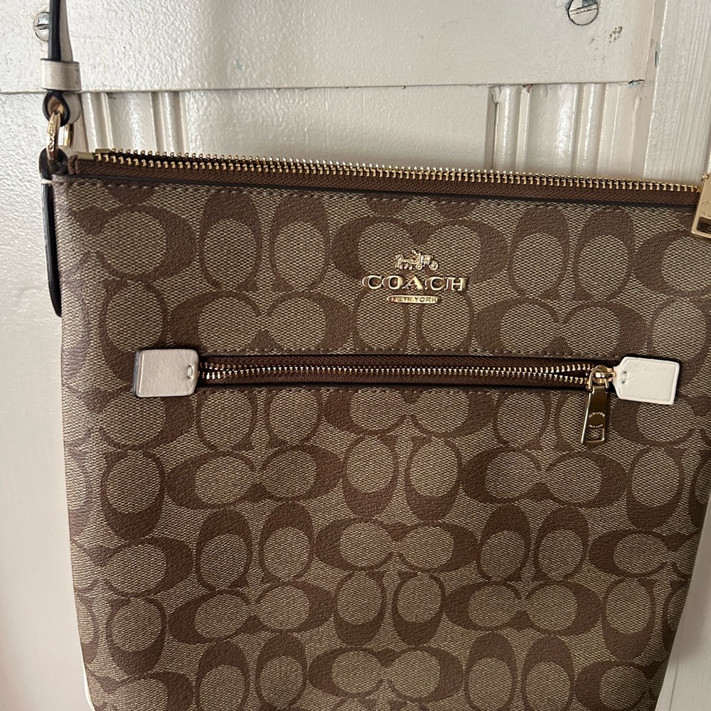 Coach Brown & Tan Signature Crossbody Bag